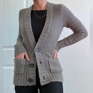 A&F - Gray Fitted Buttoned Cardigan